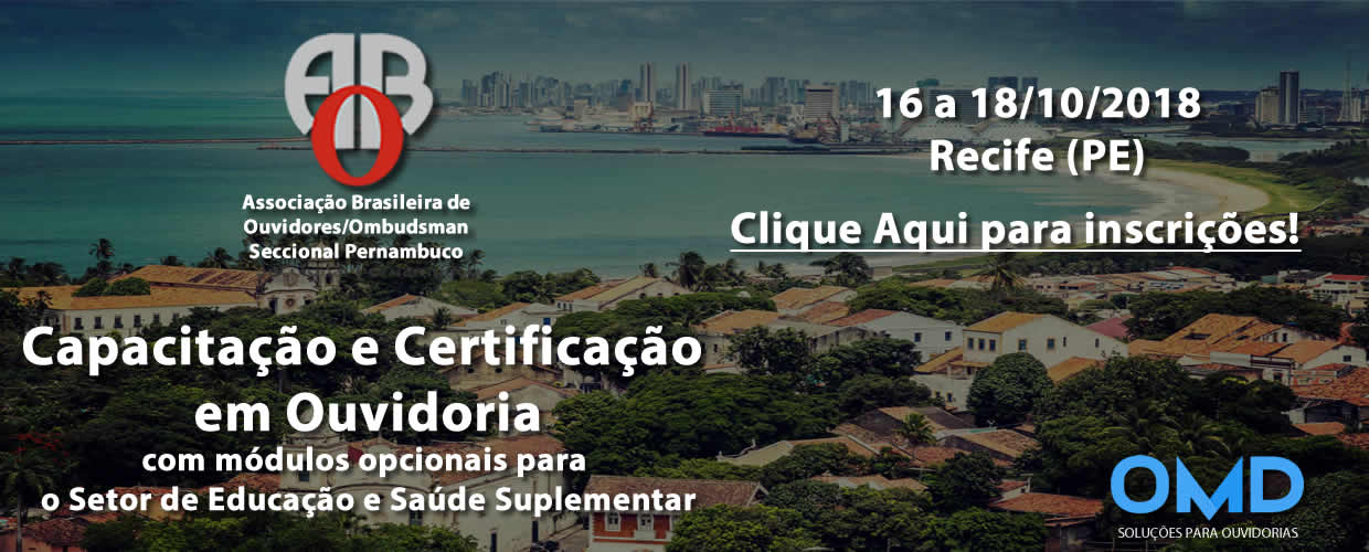 Curso de Capacitação, Certificação e Recertificação em Ouvidoria com módulos opcionais para o Setor de Educação e Saúde Suplementar